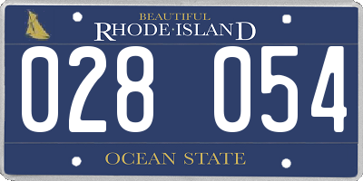 RI license plate 028054
