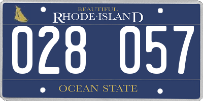 RI license plate 028057