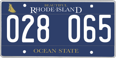 RI license plate 028065