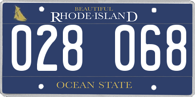 RI license plate 028068