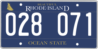 RI license plate 028071