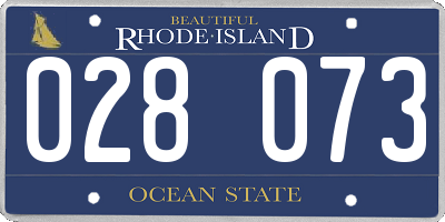 RI license plate 028073