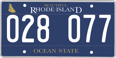 RI license plate 028077