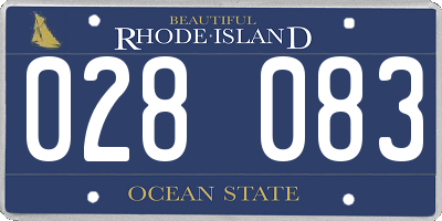 RI license plate 028083
