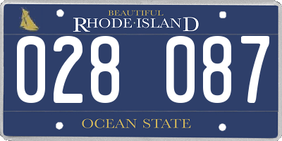 RI license plate 028087