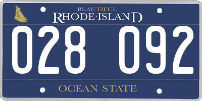 RI license plate 028092