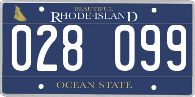 RI license plate 028099