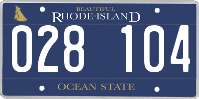 RI license plate 028104