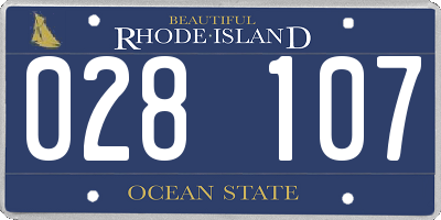 RI license plate 028107
