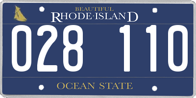 RI license plate 028110