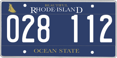 RI license plate 028112