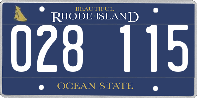 RI license plate 028115