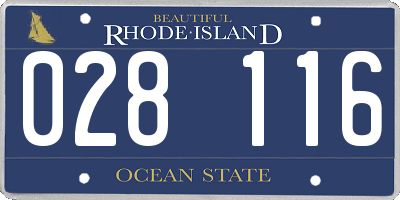 RI license plate 028116