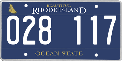 RI license plate 028117