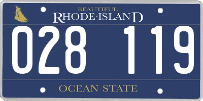 RI license plate 028119