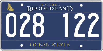 RI license plate 028122