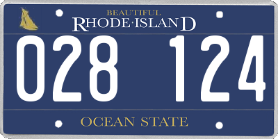 RI license plate 028124