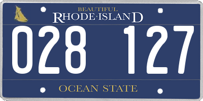 RI license plate 028127