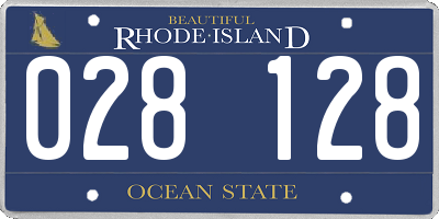 RI license plate 028128