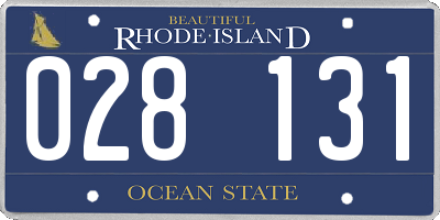 RI license plate 028131