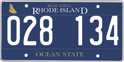 RI license plate 028134