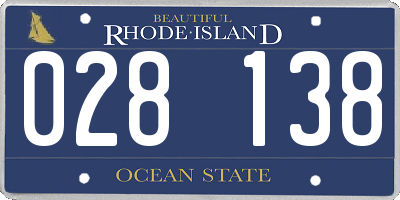 RI license plate 028138
