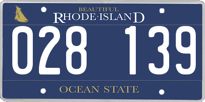 RI license plate 028139