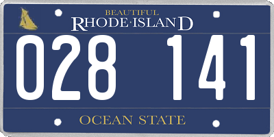 RI license plate 028141