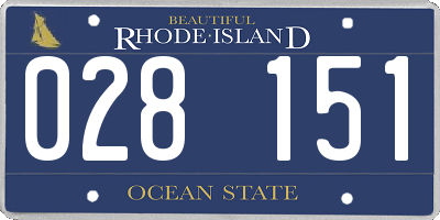 RI license plate 028151