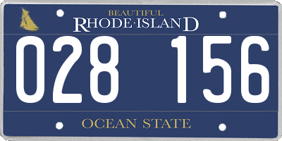 RI license plate 028156