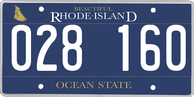 RI license plate 028160