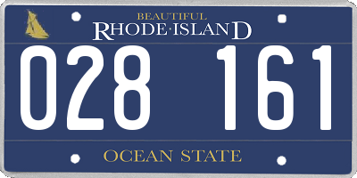 RI license plate 028161