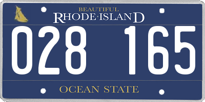 RI license plate 028165