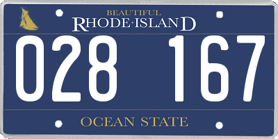 RI license plate 028167