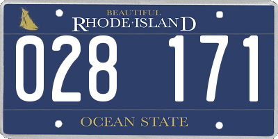 RI license plate 028171