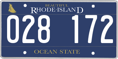 RI license plate 028172