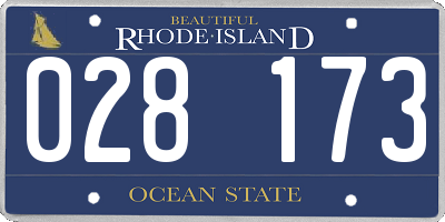 RI license plate 028173