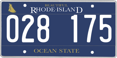 RI license plate 028175