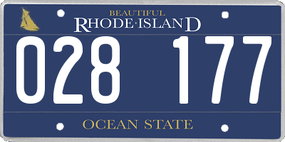 RI license plate 028177