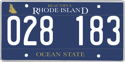 RI license plate 028183