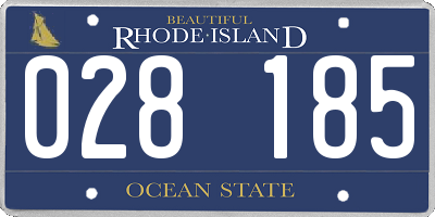 RI license plate 028185