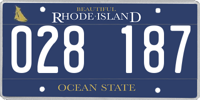 RI license plate 028187