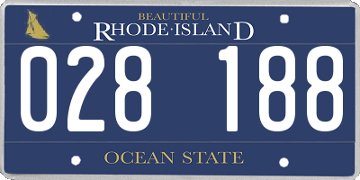 RI license plate 028188