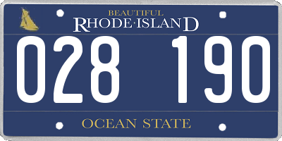 RI license plate 028190