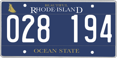 RI license plate 028194