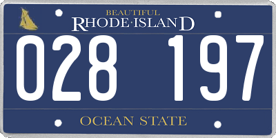 RI license plate 028197