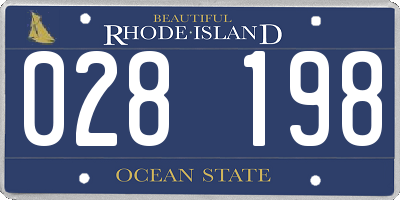 RI license plate 028198