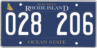 RI license plate 028206
