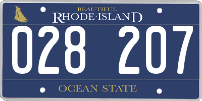 RI license plate 028207