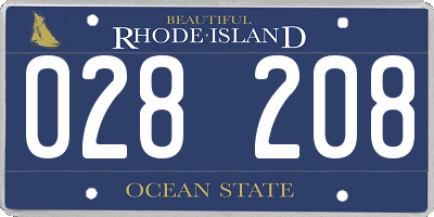 RI license plate 028208
